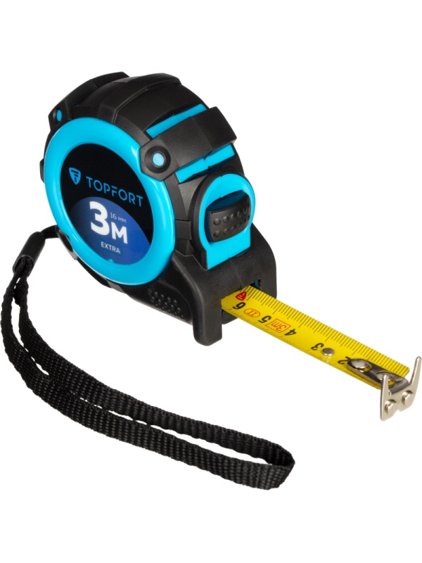 Рулетка 3мх16 мм с автостопом  TOPFORT Extra