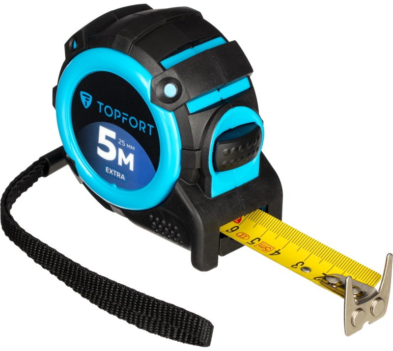 Рулетка 5мх25 мм с автостопом, TOPFORT Extra