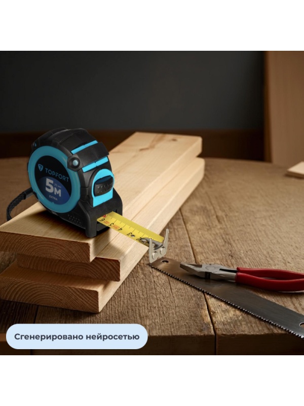 Рулетка 5мх25 мм с автостопом, TOPFORT Extra