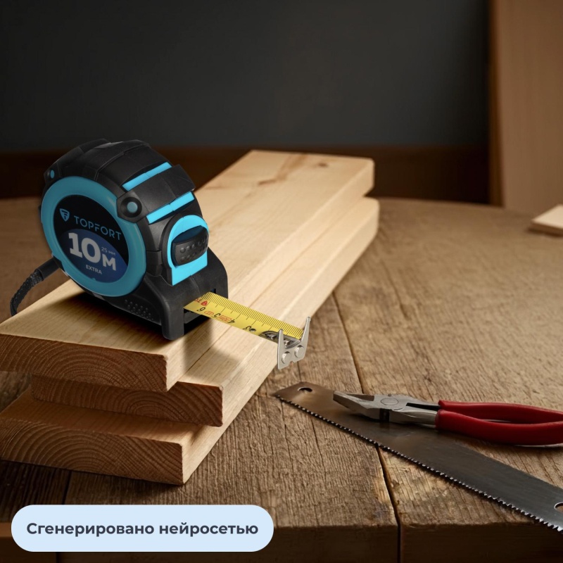 Рулетка 10мх25 мм с автостопом, TOPFORT Extra