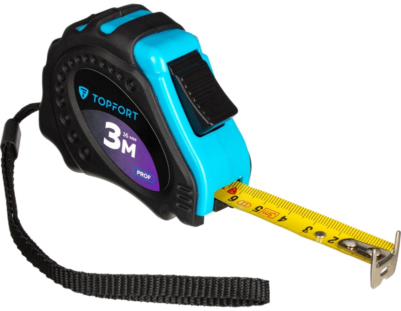 Рулетка 3мх16 мм с автостопом  TOPFORT Prof