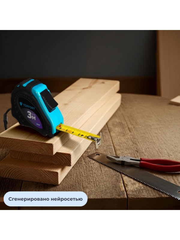 Рулетка 3мх16 мм с автостопом  TOPFORT Prof