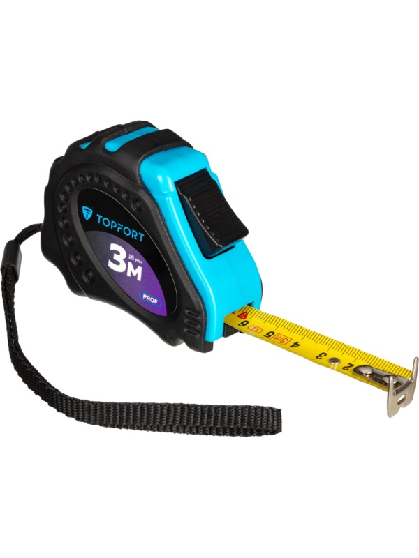 Рулетка 3мх16 мм с автостопом  TOPFORT Prof