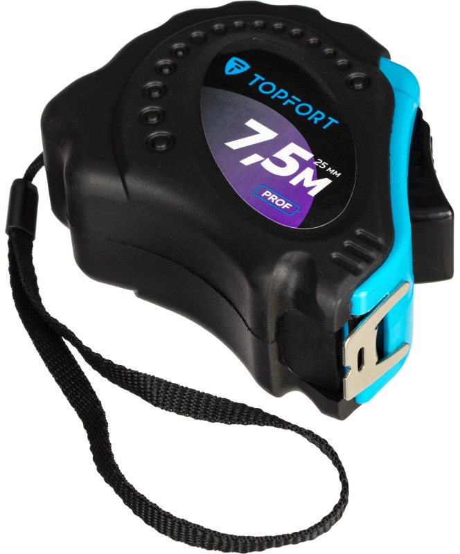 Рулетка 7,5мх25 мм с автостопом  TOPFORT Prof