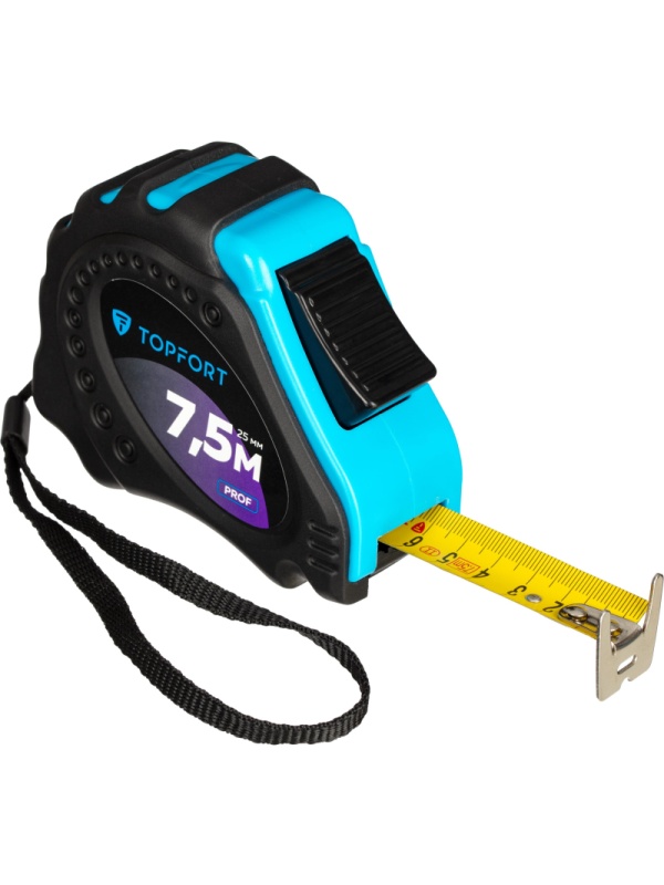 Рулетка 7,5мх25 мм с автостопом  TOPFORT Prof