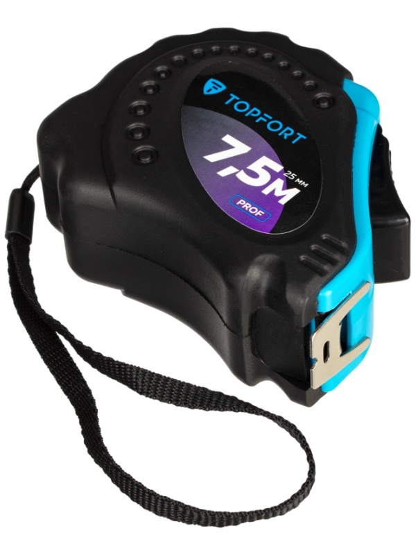 Рулетка 7,5мх25 мм с автостопом  TOPFORT Prof