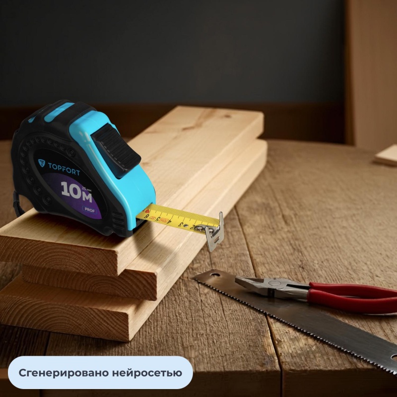 Рулетка 10мх25 мм с автостопом  TOPFORT Prof