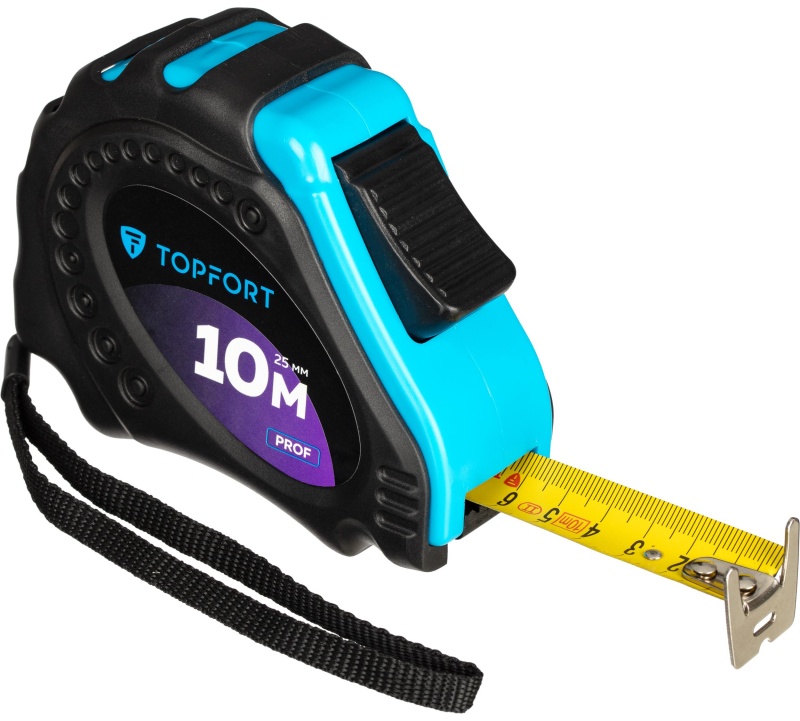 Рулетка 10мх25 мм с автостопом  TOPFORT Prof