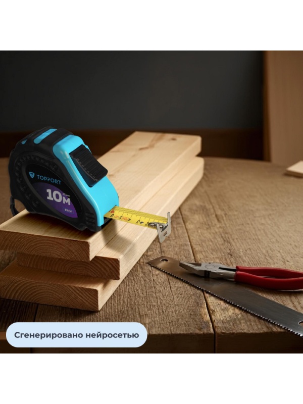 Рулетка 10мх25 мм с автостопом  TOPFORT Prof