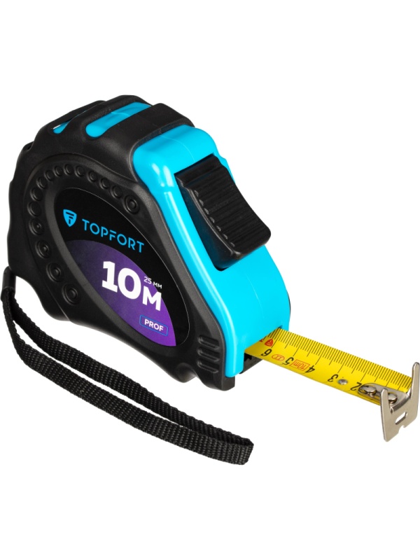 Рулетка 10мх25 мм с автостопом  TOPFORT Prof