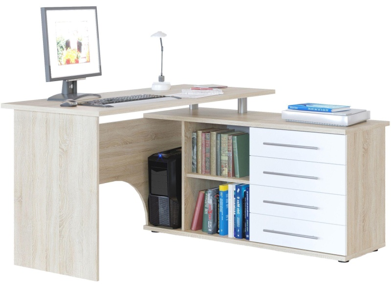 Стол компьютерный Сокол КСТ-109П  Правый Дуб сонома/белый