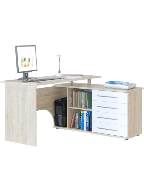 Стол компьютерный Сокол КСТ-109П  Правый Дуб сонома/белый