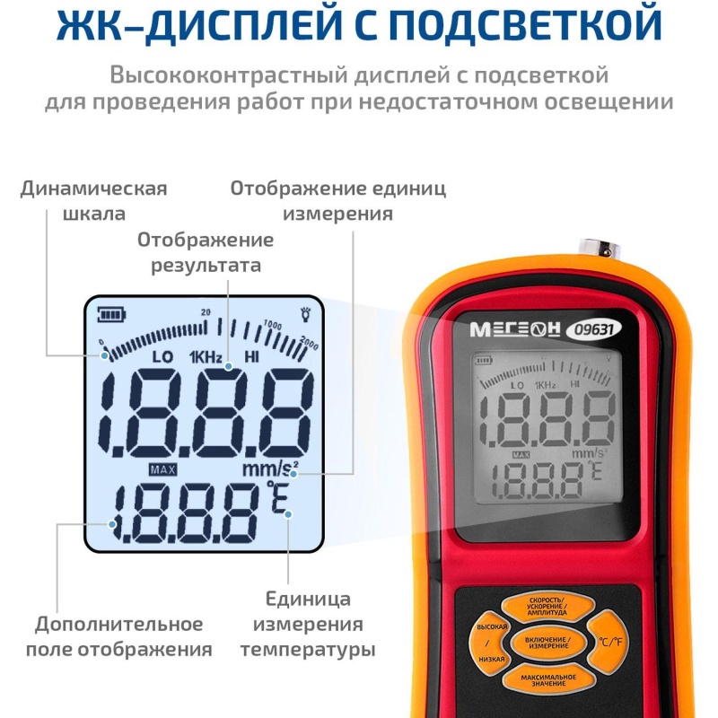 Виброметр измеритель вибрации МЕГЕОН 09631