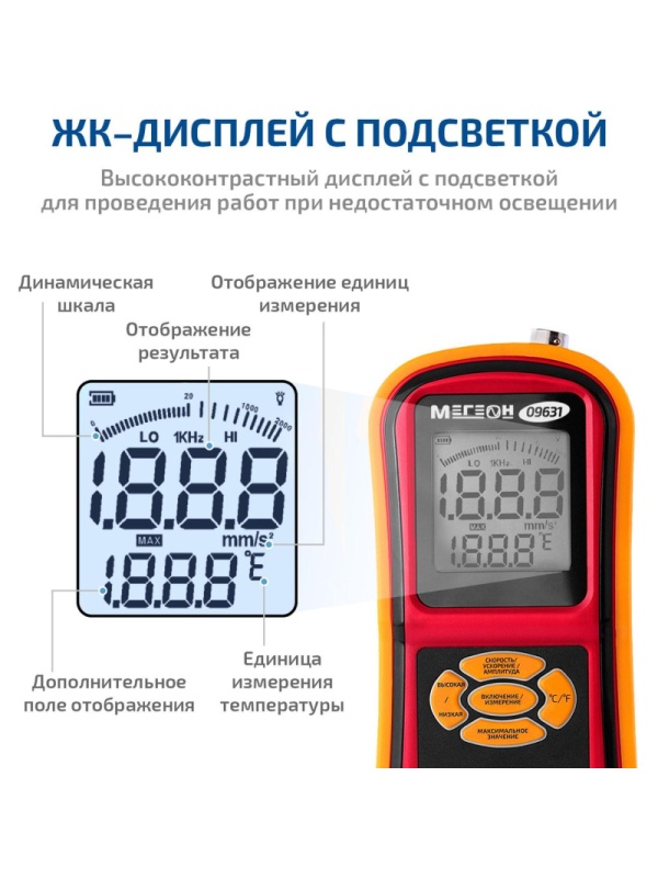 Виброметр измеритель вибрации МЕГЕОН 09631