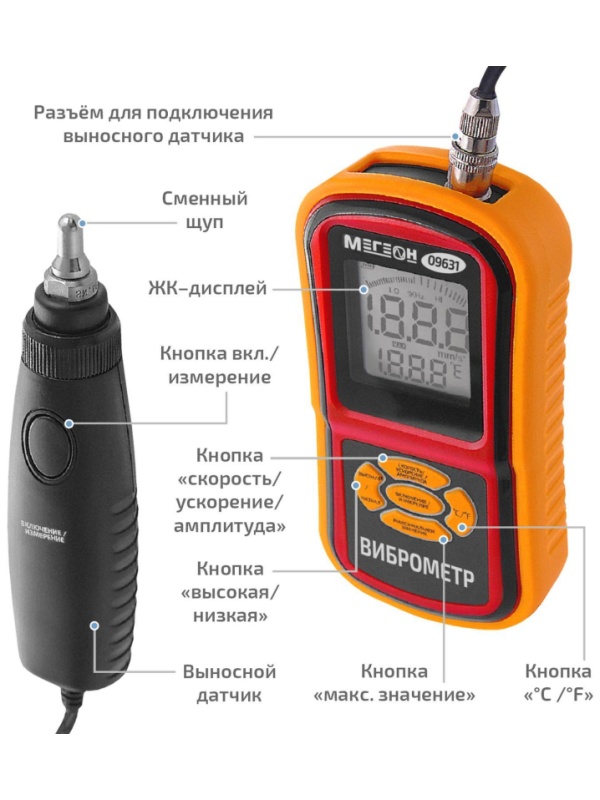 Виброметр измеритель вибрации МЕГЕОН 09631