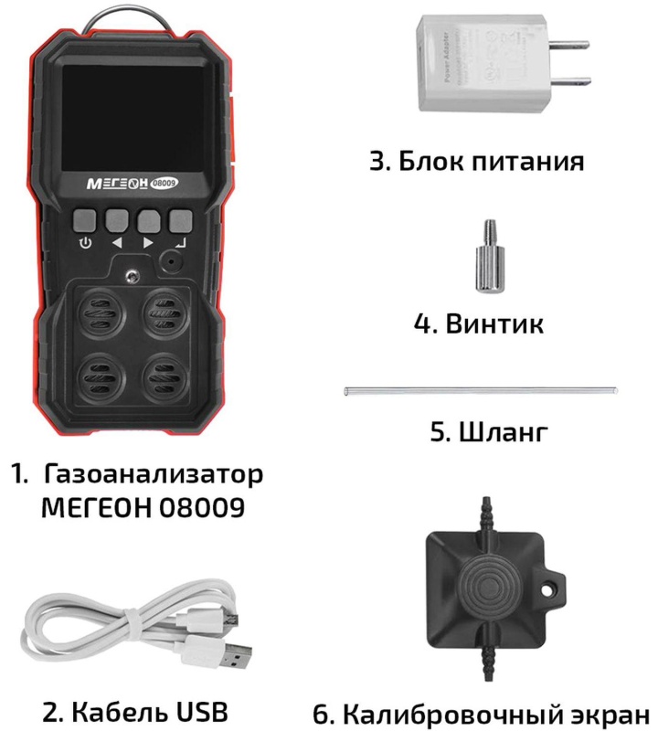 Газоанализатор (комбинированный измеритель 4 в 1) МЕГЕОН 08009