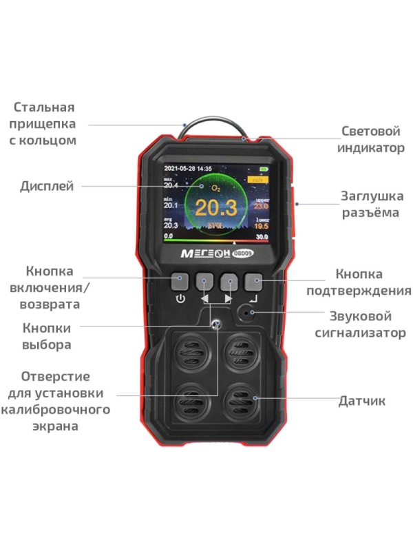 Газоанализатор (комбинированный измеритель 4 в 1) МЕГЕОН 08009