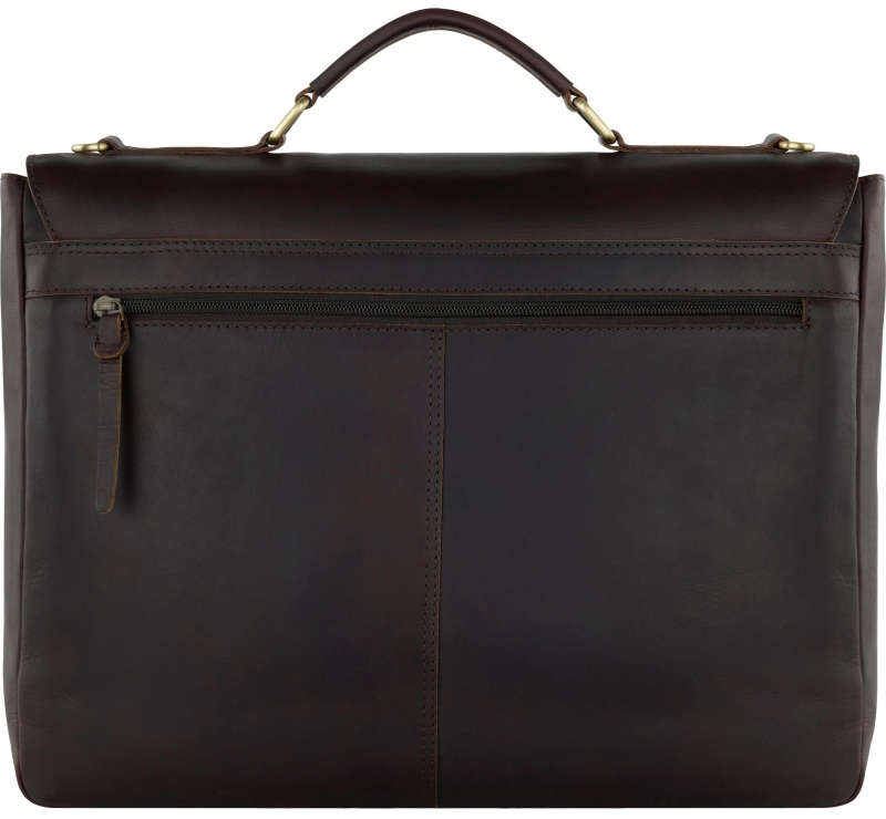 Портфель KLONDIKE RUSH 'Louis',натур кожа темн-корич, 40х30х10см,KD1316-03