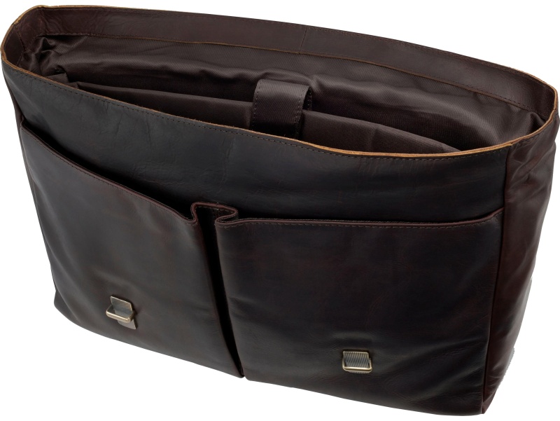 Портфель KLONDIKE RUSH 'Louis',натур кожа темн-корич, 40х30х10см,KD1316-03