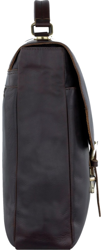 Портфель KLONDIKE RUSH 'Louis',натур кожа темн-корич, 40х30х10см,KD1316-03