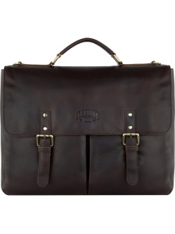 Портфель KLONDIKE RUSH 'Louis',натур кожа темн-корич, 40х30х10см,KD1316-03