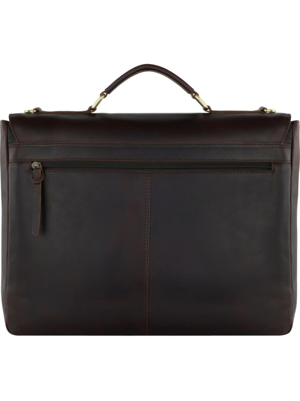 Портфель KLONDIKE RUSH 'Louis',натур кожа темн-корич, 40х30х10см,KD1316-03