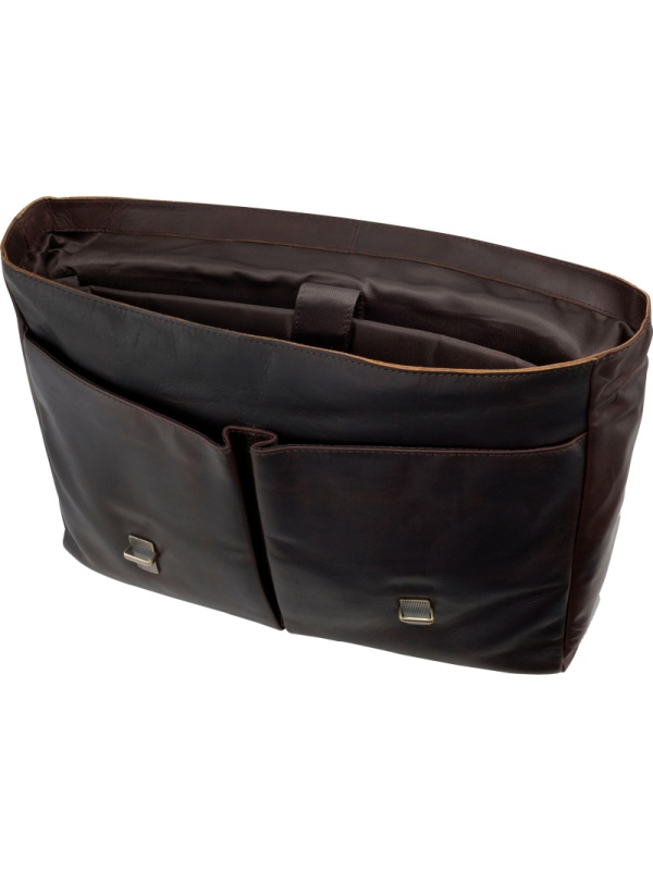 Портфель KLONDIKE RUSH 'Louis',натур кожа темн-корич, 40х30х10см,KD1316-03