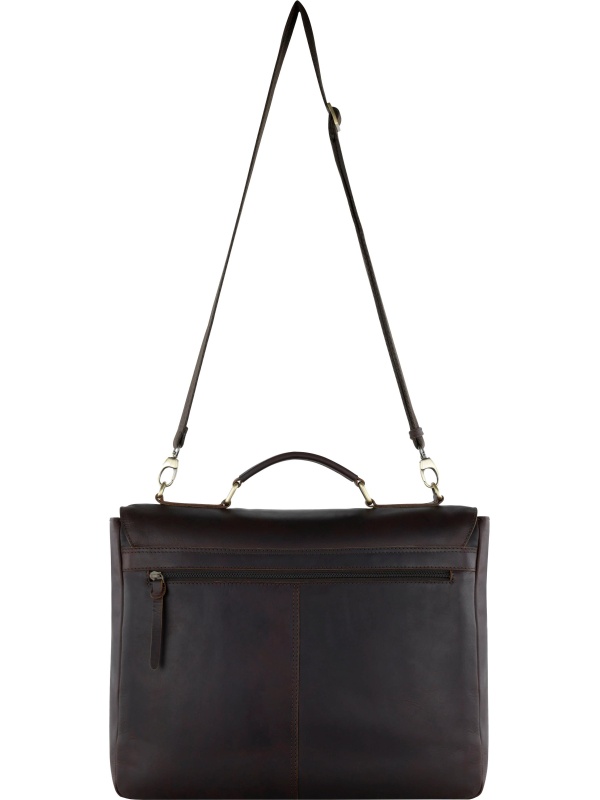 Портфель KLONDIKE RUSH 'Louis',натур кожа темн-корич, 40х30х10см,KD1316-03