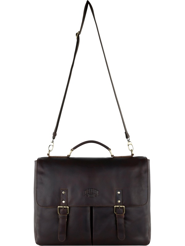 Портфель KLONDIKE RUSH 'Louis',натур кожа темн-корич, 40х30х10см,KD1316-03