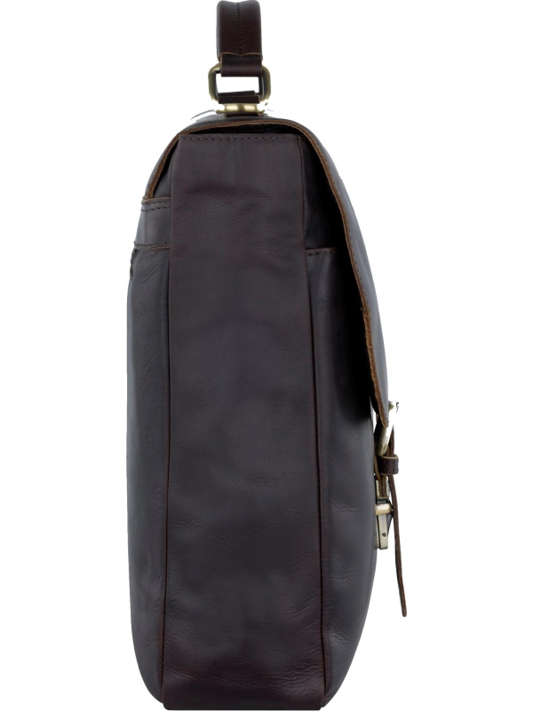 Портфель KLONDIKE RUSH 'Louis',натур кожа темн-корич, 40х30х10см,KD1316-03