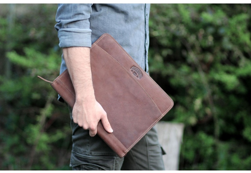 Папка для документов KLONDIKE Bruce нат кожа св-корич,33х22,5х2,5 KD1033-02