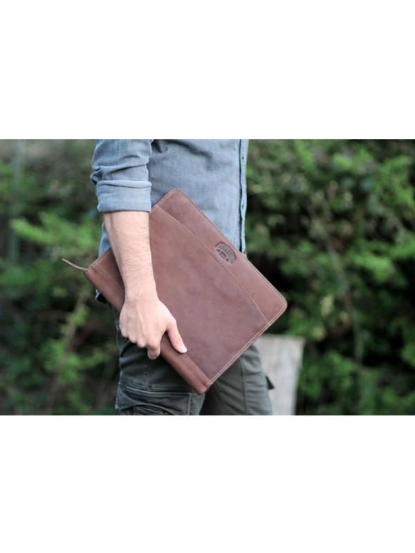 Папка для документов KLONDIKE Bruce нат кожа св-корич,33х22,5х2,5 KD1033-02
