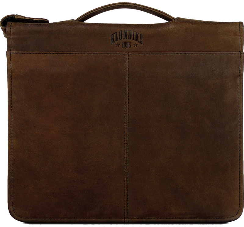 Сумка-папка д/док-в KLONDIKE Ben нат кожа тем-корич, 33х22,5х2,5 KD1036-03