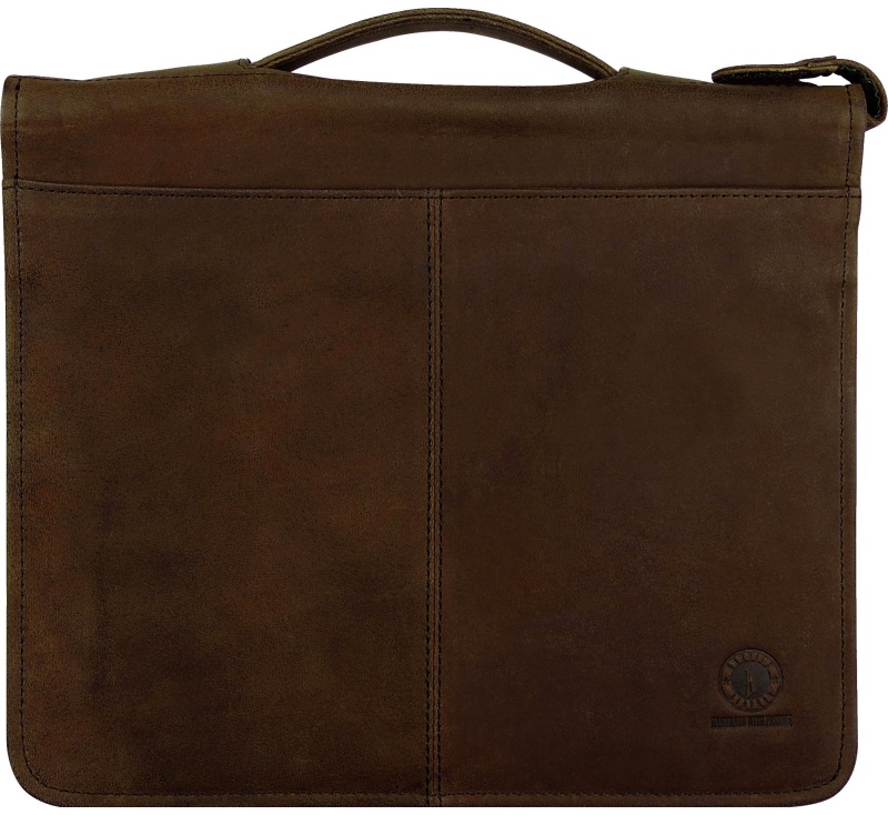 Сумка-папка д/док-в KLONDIKE Ben нат кожа тем-корич, 33х22,5х2,5 KD1036-03