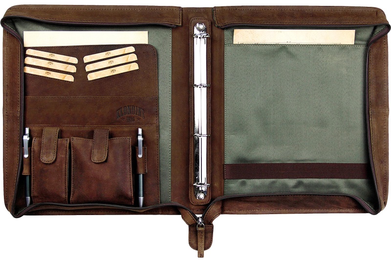 Сумка-папка д/док-в KLONDIKE Ben нат кожа тем-корич, 33х22,5х2,5 KD1036-03