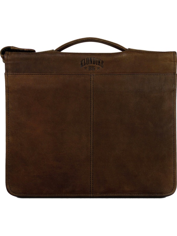 Сумка-папка д/док-в KLONDIKE Ben нат кожа тем-корич, 33х22,5х2,5 KD1036-03