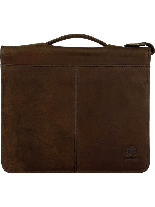 Сумка-папка д/док-в KLONDIKE Ben нат кожа тем-корич, 33х22,5х2,5 KD1036-03