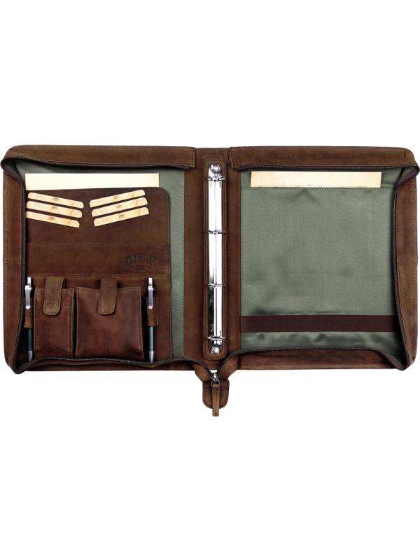 Сумка-папка д/док-в KLONDIKE Ben нат кожа тем-корич, 33х22,5х2,5 KD1036-03