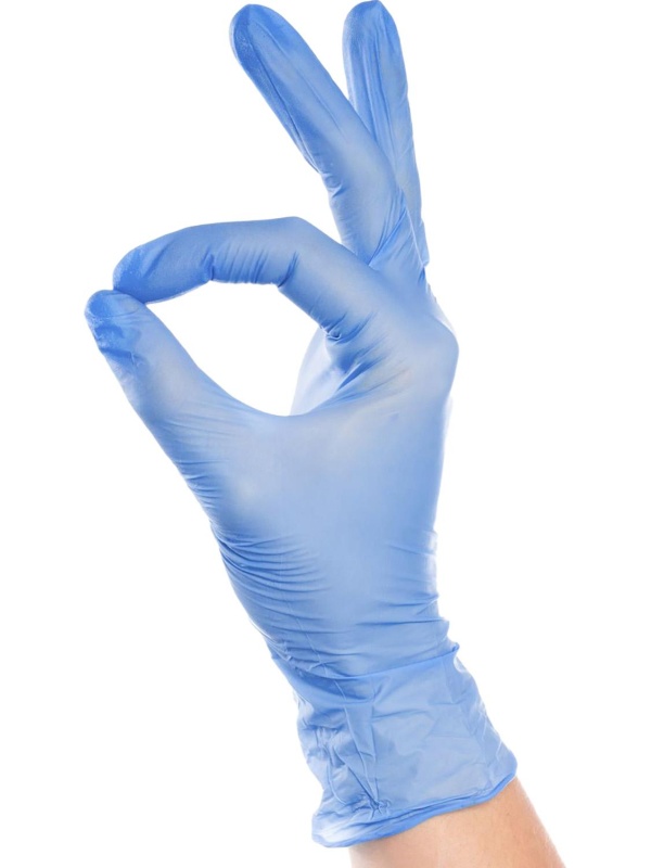 Перчатки однораз. виниловые, н/о, голуб. AVIORA (S) 50п/уп 5,5гр ПС