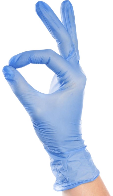 Перчатки однораз. виниловые, н/о, голуб. AVIORA (L) 50п/уп 5,5гр  ПС