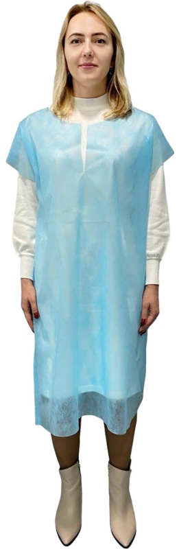 Рубашка н/с д/рожениц без рукава, голубой пл.42, 5 шт/уп