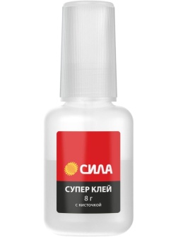 Клей универсальный секундный с кисточкой СИЛА SSBL1-8 8 гр