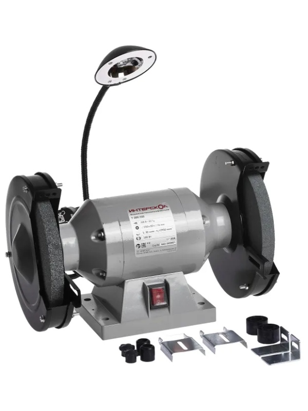 Станок заточный (точило) ИНТЕРСКОЛ Т-200/350 Ø200мм, подсветка (592.1.0.00)