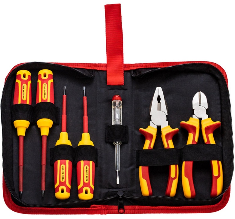 Набор инструмента диэлектрического RI-01, тканевый пенал, 7 предм, до 1000В