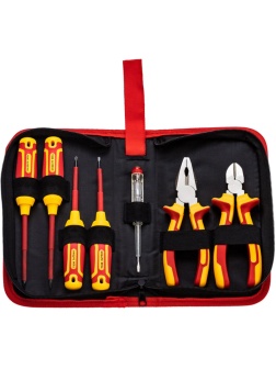 Набор инструмента диэлектрического RI-01, тканевый пенал, 7 предм, до 1000В