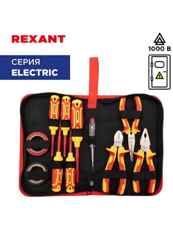 Набор инструмента диэлектрического RI-02, тканевый пенал, 11 предм,до 1000В