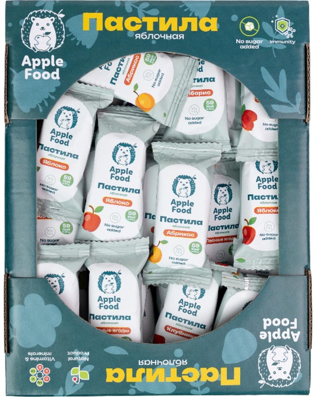 Пастила Apple Food в ас. слив_барб_груш_абрик_клуб_лес.яг_виш_ябл, тв, 700г