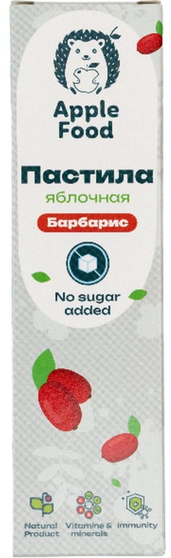Пастила Apple Food слив_барб_гр_абр_клуб_лес.яг_виш_ябл (960г) 40гx24шт/уп