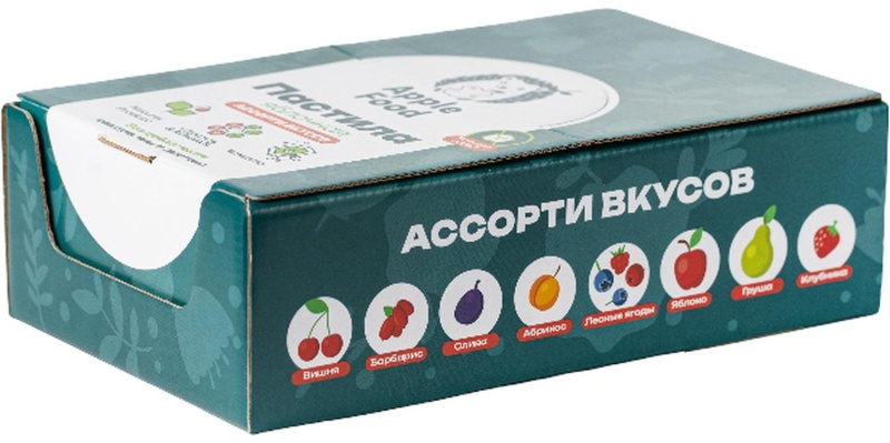 Пастила Apple Food слив_барб_гр_абр_клуб_лес.яг_виш_ябл (960г) 40гx24шт/уп