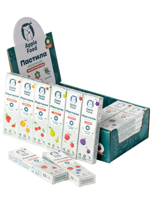 Пастила Apple Food слив_барб_гр_абр_клуб_лес.яг_виш_ябл (960г) 40гx24шт/уп